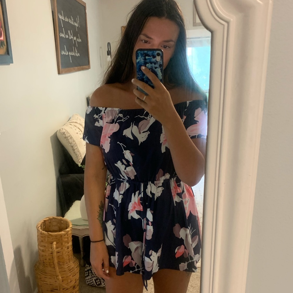 NWT off shoulder floral romper